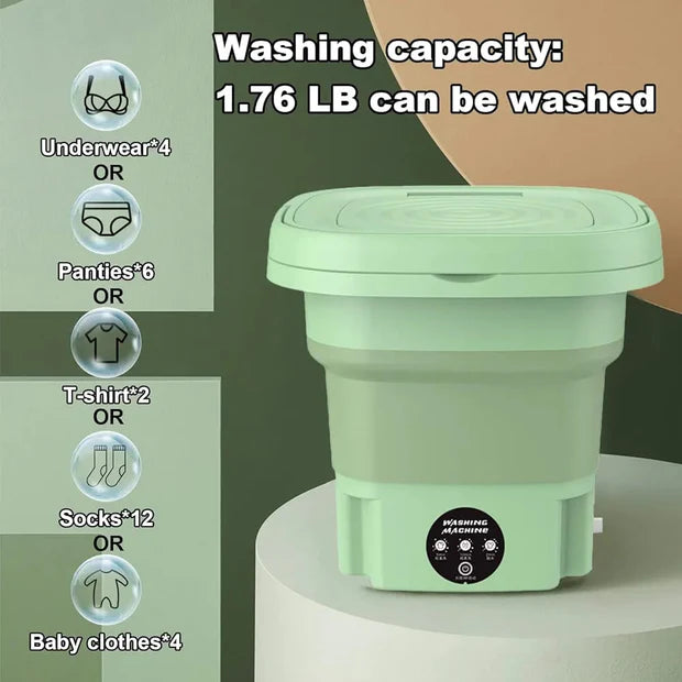 Foldable Mini Washing Machine with Dryer